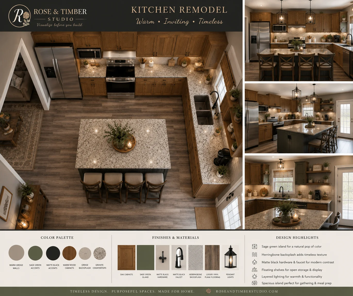 Farmhouse Kitchen Transformation - after visualization