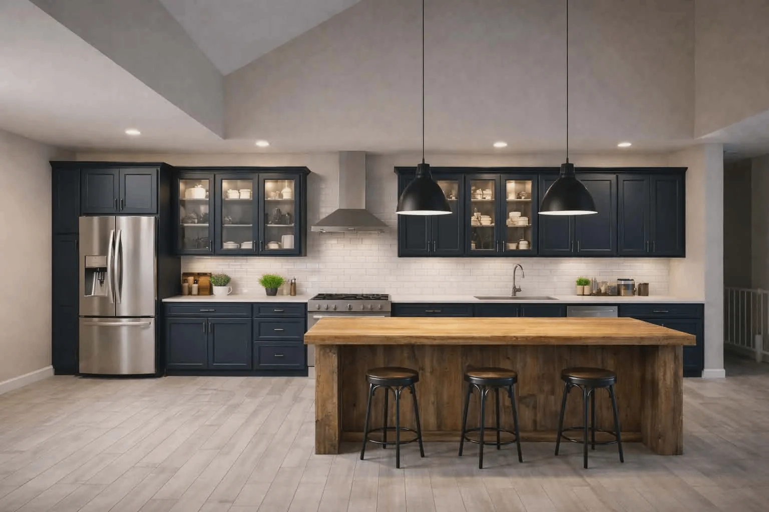 Vaulted Kitchen Bold Makeover - after visualization